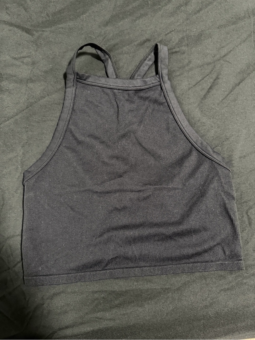wild fable Black Ribbed Cropped Tank Top
